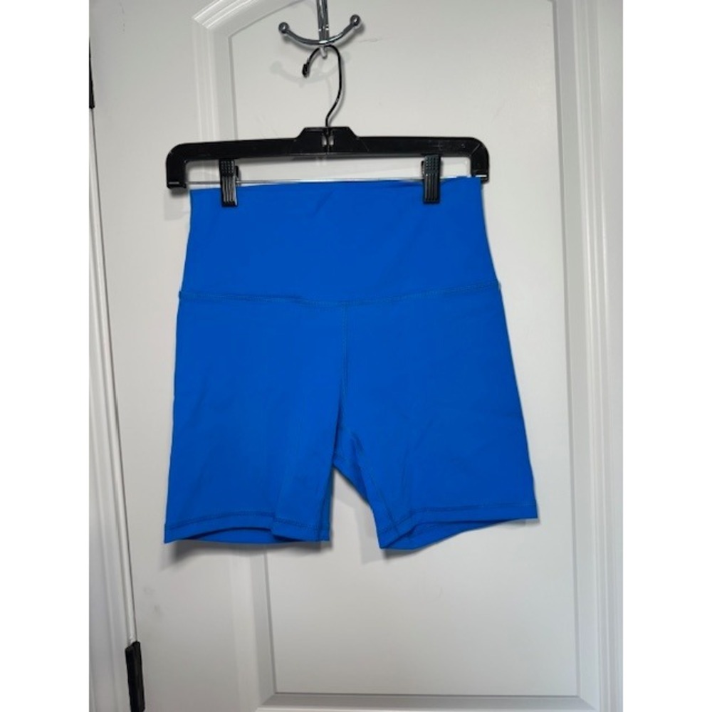 High‎ Waisted Biker Shorts Cobalt Blue Athletic Yoga Spandex Shorts